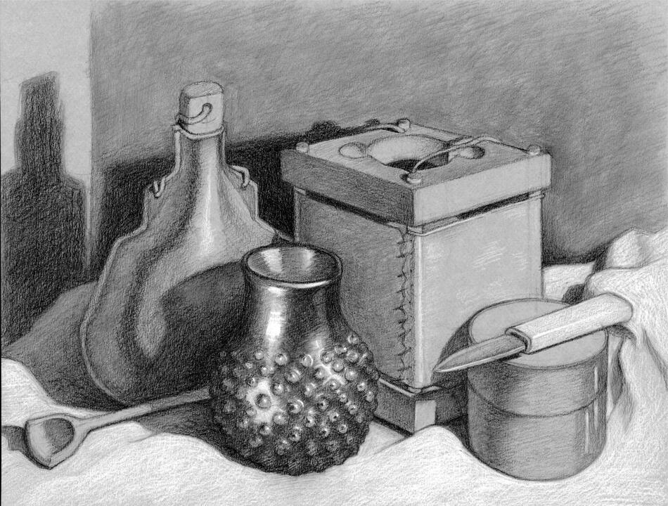 Charcoal still life