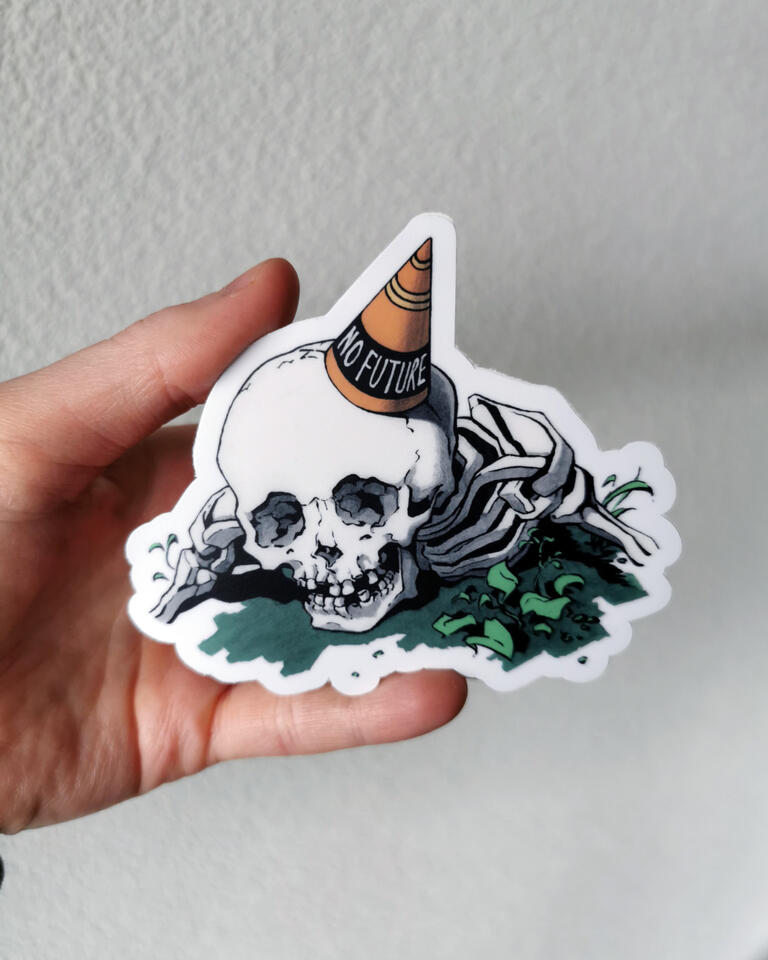 Sticker NO FUTURE CHF 6.00 8.5 x 10 cm