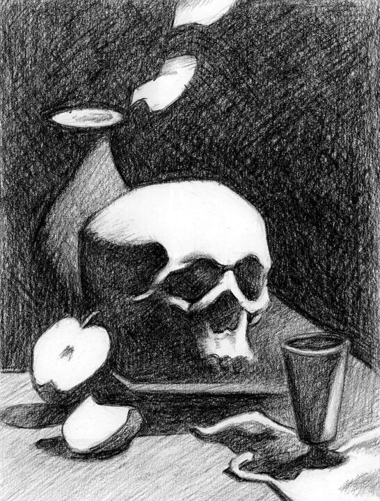 Still life with charcoal