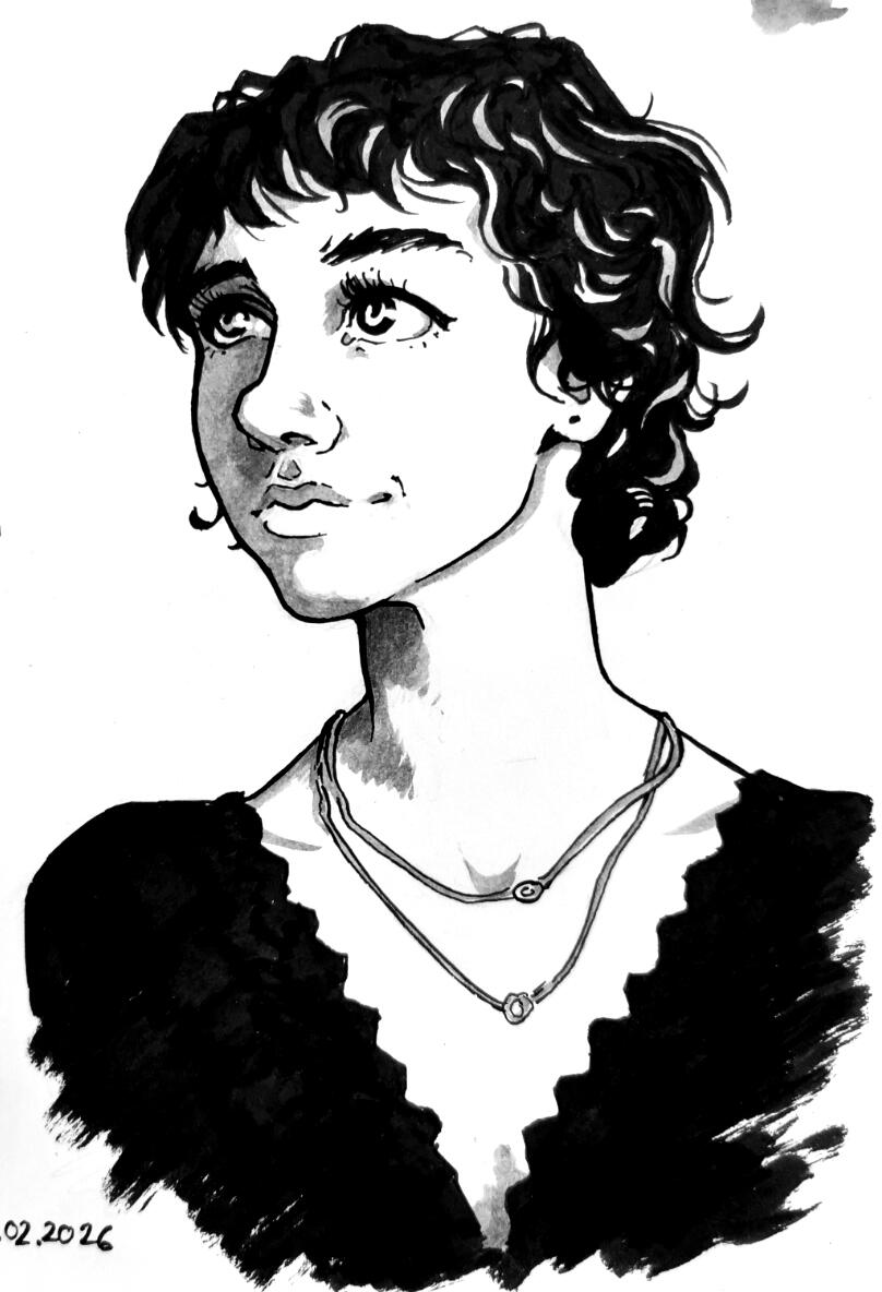 Portrait in ink