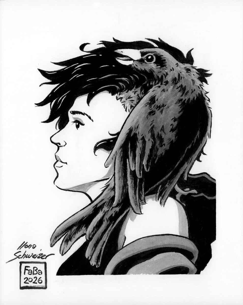 Ink drawing made at Fantasy Basel 2026 Ink drawing made at Fantasy Basel 2026